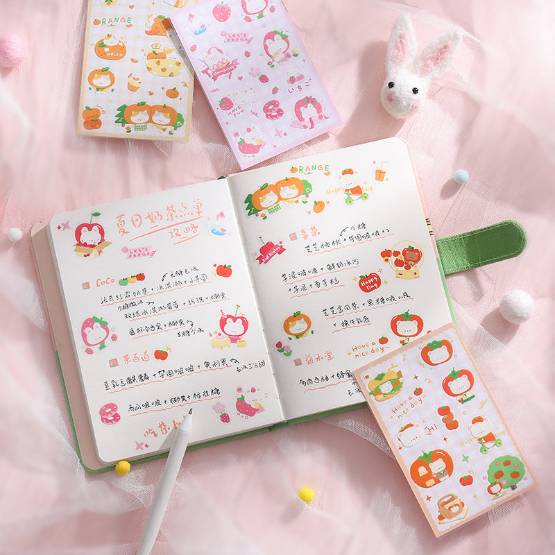 Set Sticker chủ đề Pet & Fruit trang trí Sổ, Planner,... - Case Sover