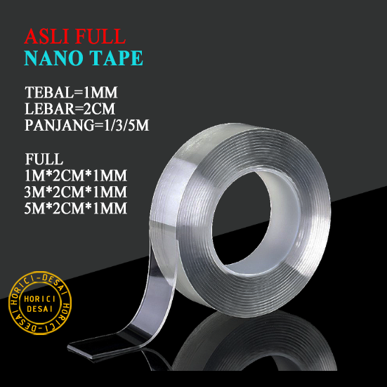 ASLI FULL NANO DOUBLE SIDED TAPE TRANSPARAN / IVY GRIP TAPE / LEM