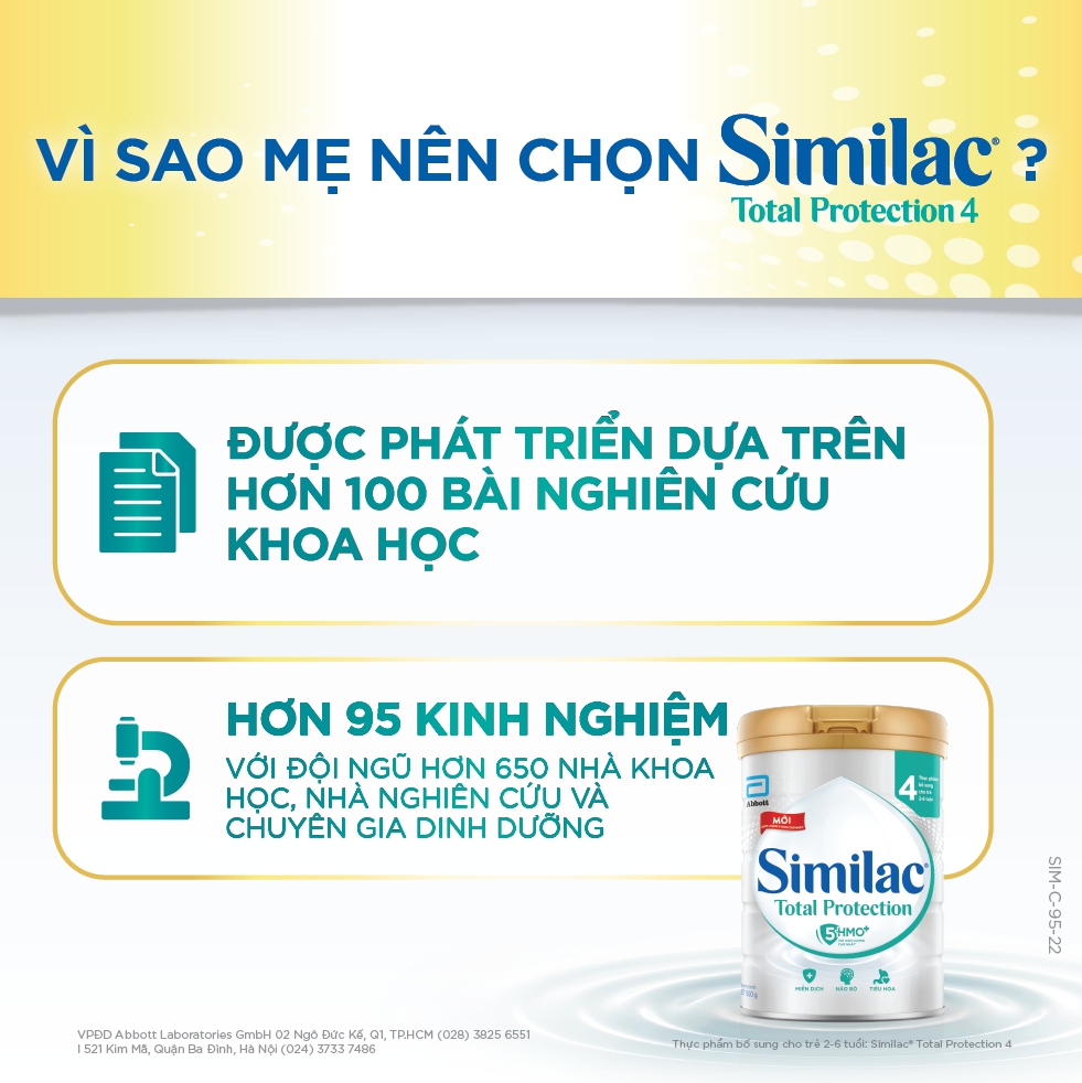 Sữa Similac Total Protection 4 (5 HMO+) 900g (2 - 6 tuôi)