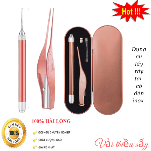 Dụng cụ lấy ráy tai có đèn inox cao cấp
