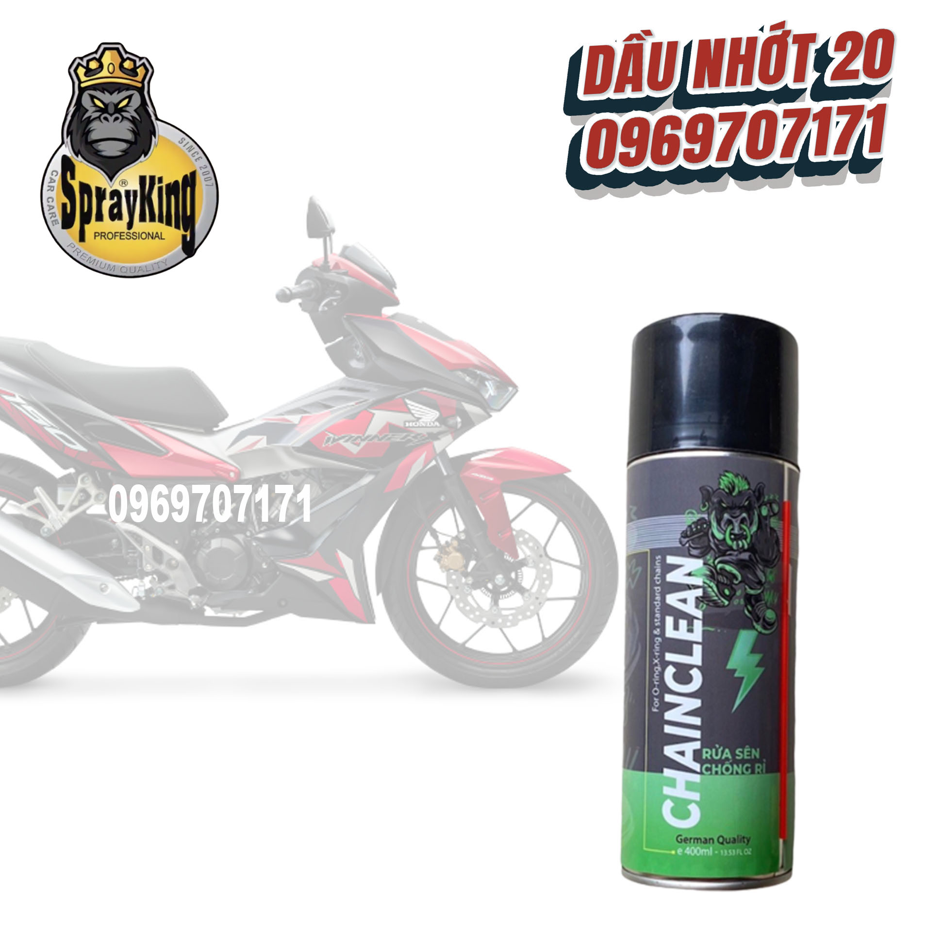 Combo 3 sản phẩm dưỡng sên rửa sên Sprayking 400ml mẫu mới, rửa sên sprayking mẫu mới, dưỡng sên sprayking mẫu mới + bàn chải chà sên