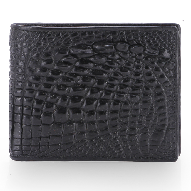 Men's black crocodile leather wallet
