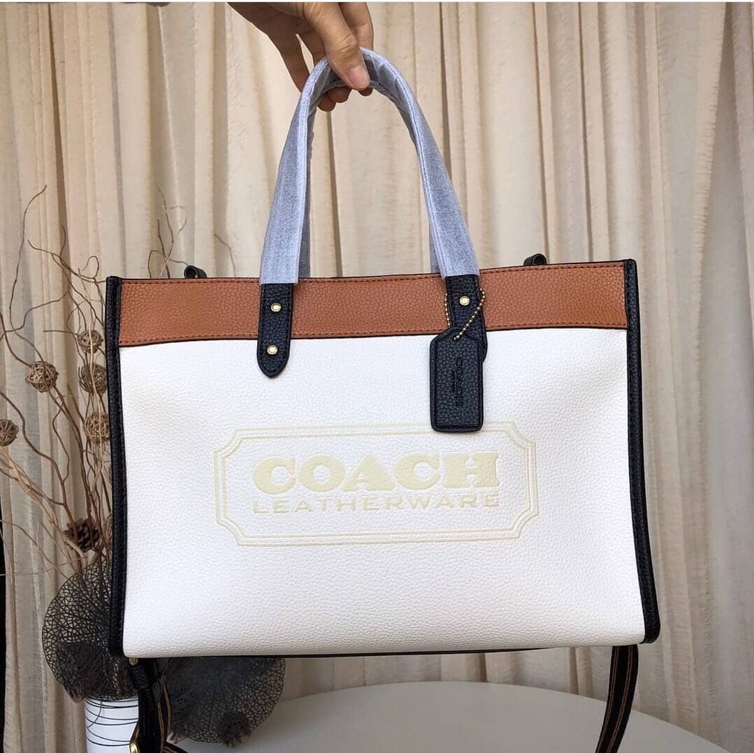 Coach C0777 Field Women's Tote 30 In ColorBlock With Coach Badge ...