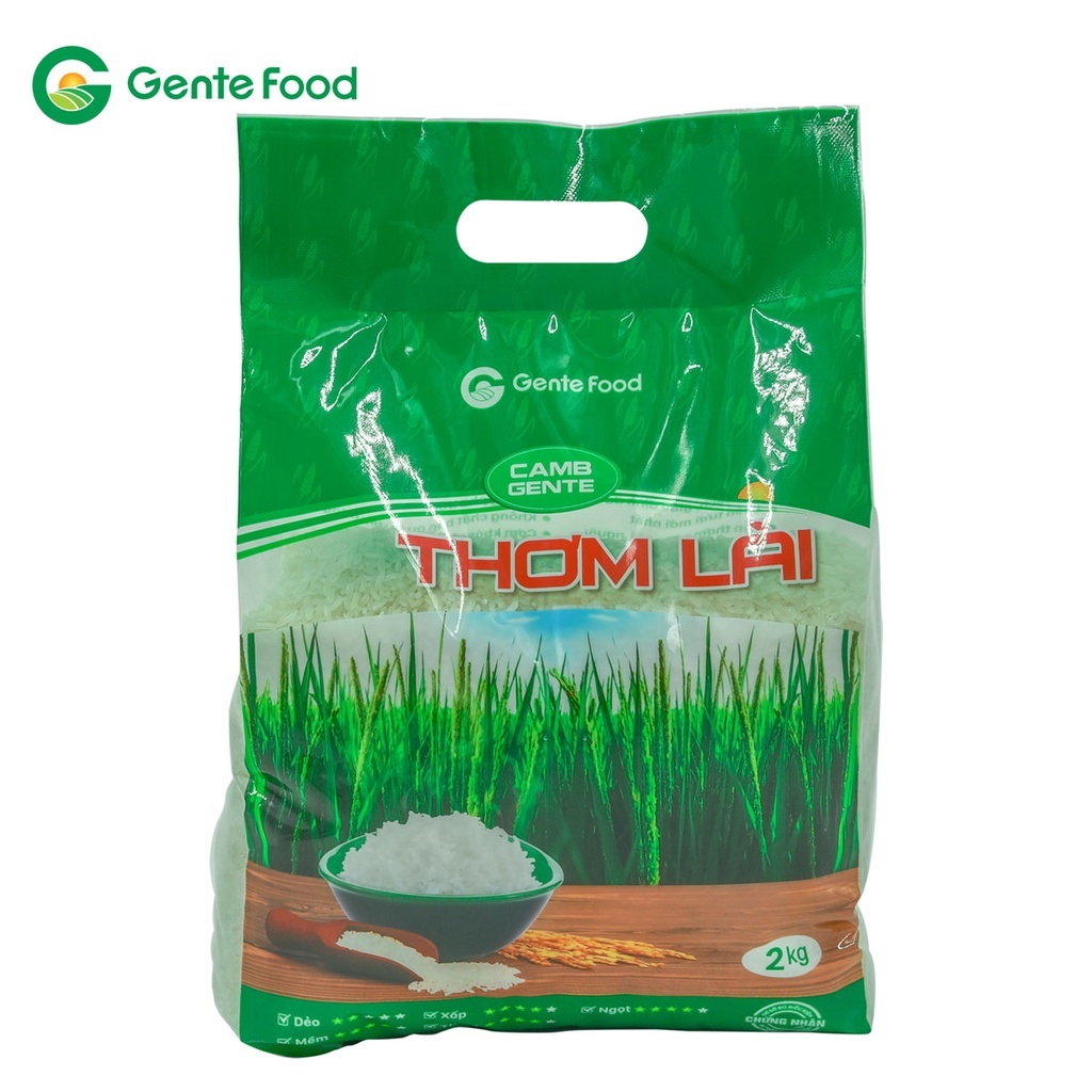 Gạo thơm lài, gạo chất lượng cao gente food túi 2kg - ảnh sản phẩm 2