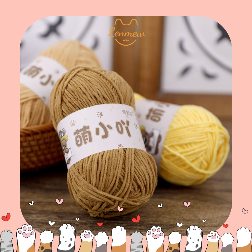 Len Nhung Baby 3mm, Len Bông Sữa (Cuộn 50G)