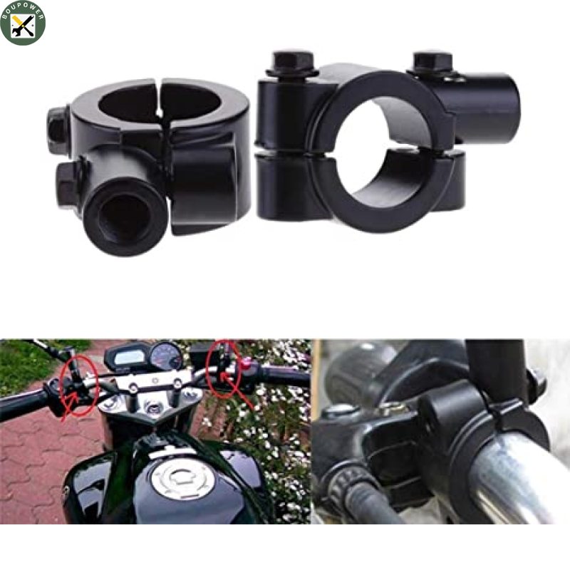 BouPower Motorcycle Handle Bar Mirror Mount Holder Rearview Handlebar Mirror Clamp