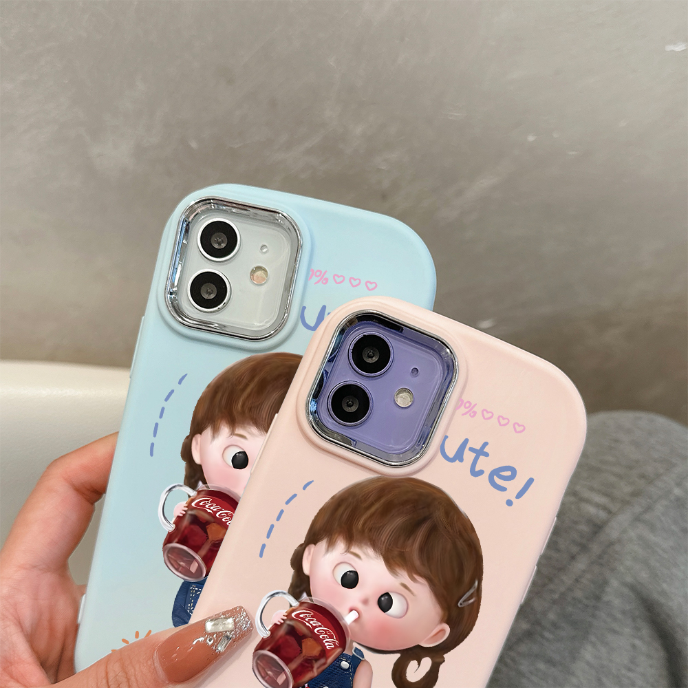 AMORVOR%20Case%20for%20Vivo%20Y02%20Y02A%20Y02T%20Cute%20The%20Little%20Girl%20Drinks%20Cola%20Back%20Cover%20Pattern%20Luxury%20Plating%20Metal%20Lens%20Soft%20Liquid%20Silicone%20Case%20-%20Image%208
