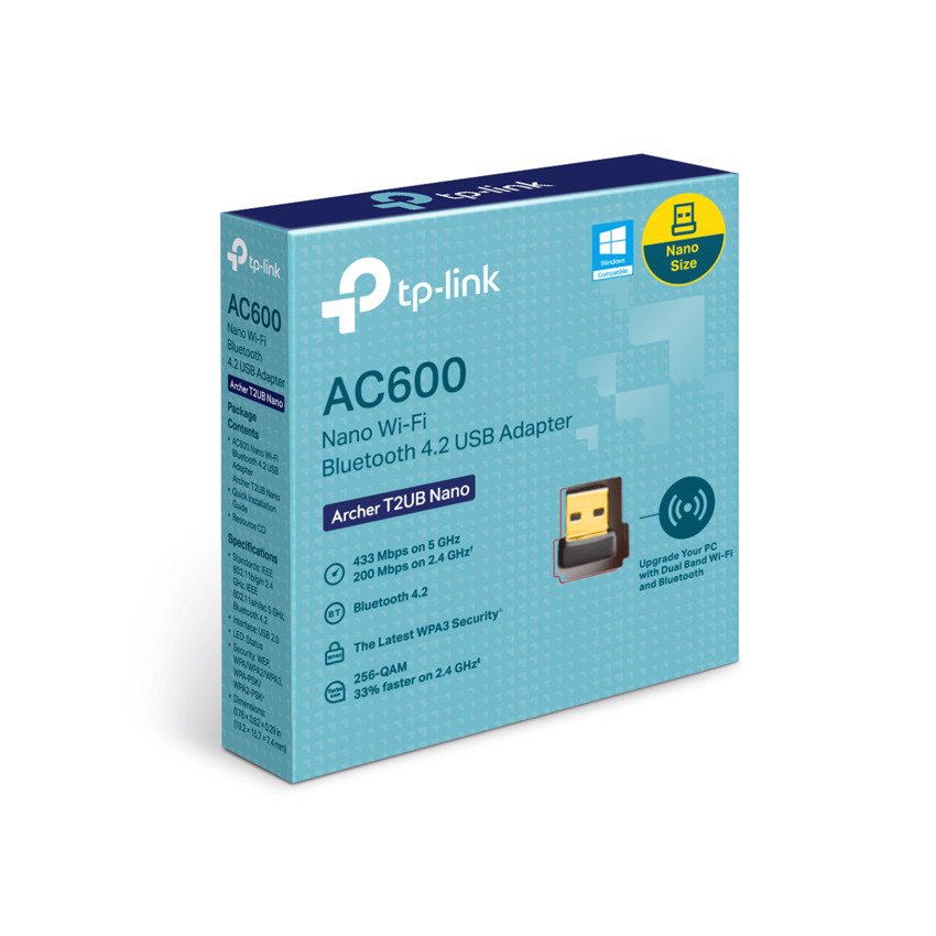 CARD MẠNG KHÔNG DÂY USB TP-LINK ARCHER T2UB NANO (WIRELESS AC600 + BLUETOOTH 4.2)
