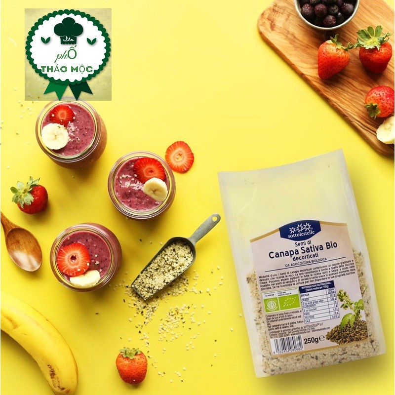 Hạt gai dầu hữu cơ đã tách vỏ Sottolestelle thenewlife0909