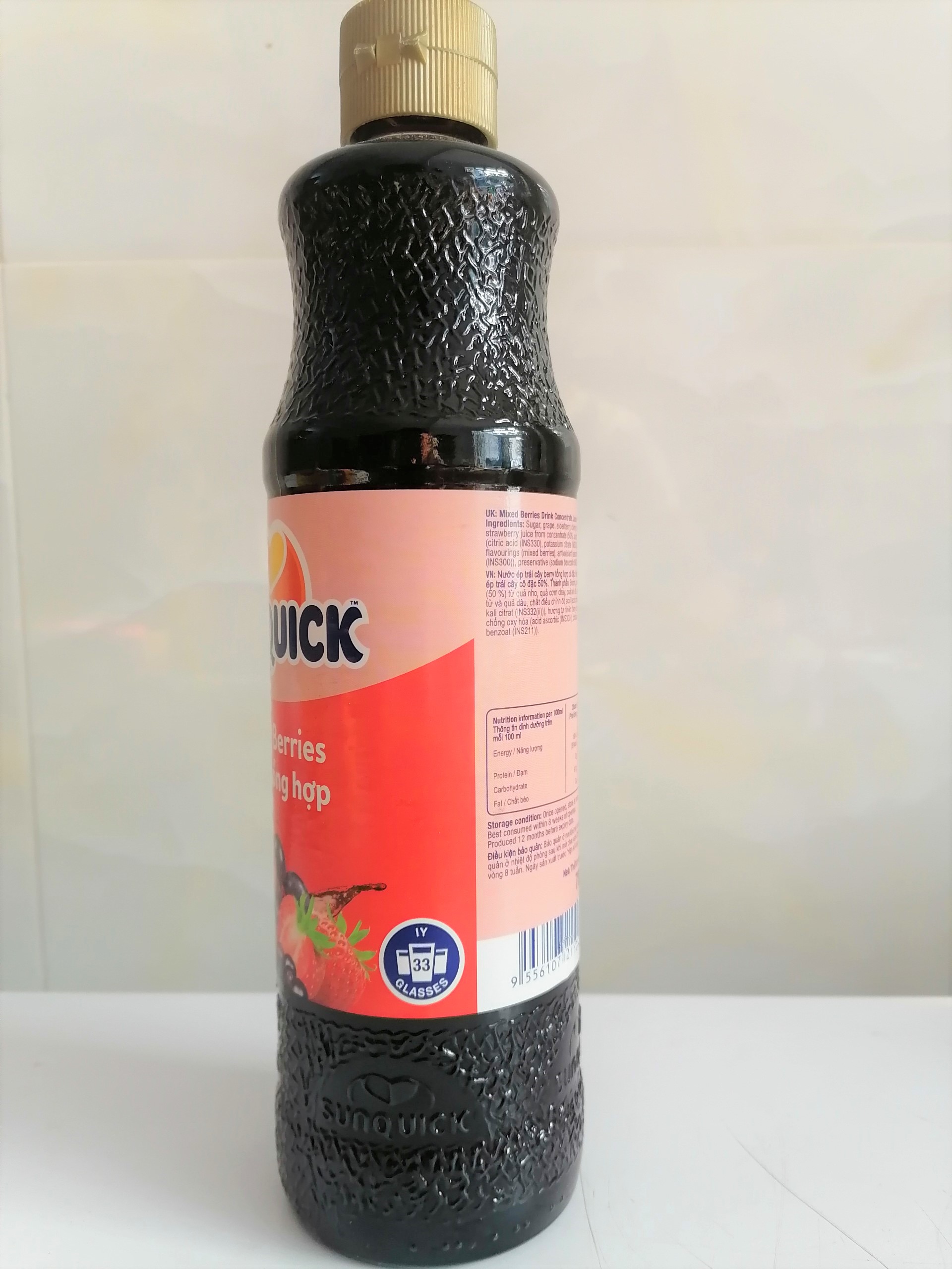 [Chai 700ml – MIXED BERRIES] NƯỚC ÉP TRÁI CÂY CÔ ĐẶC [Malaysia] SUNQUICK Fruity and Refreshing (halal)