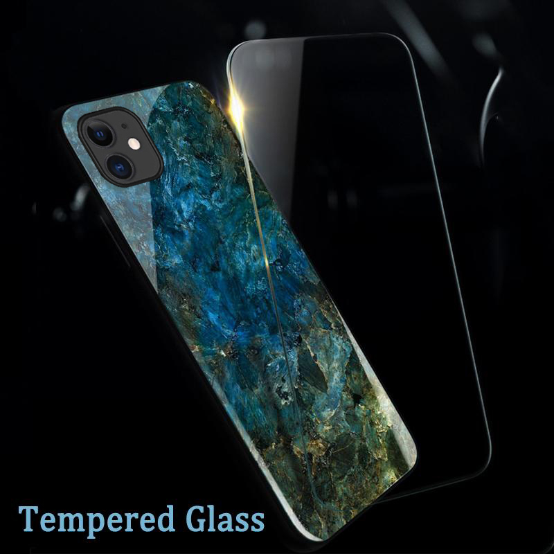 For Xiaomi Poco M6 Case Fashion Marble Tempered Glass Protector Soft Frame Silicon For Xiaomi Poco M6 4G Back Cover Phone Cases.