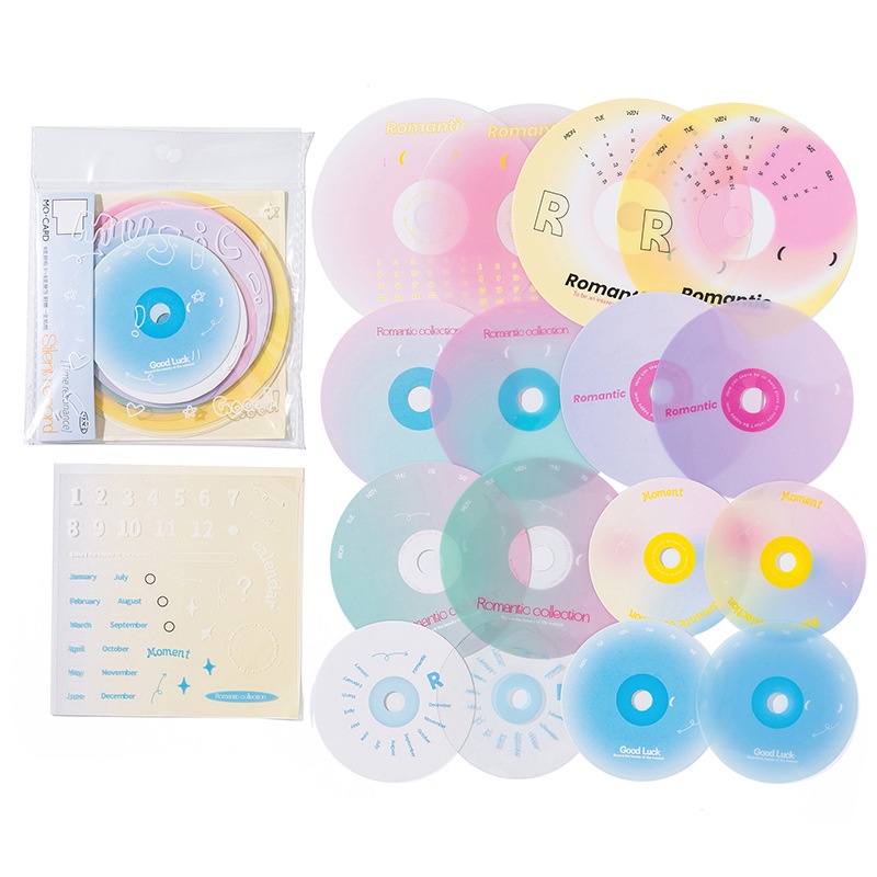 Cdaily|17pcs CD Notes Material Pack ins Notes+Stickers Handbook Decoration Collage Material Handbook Stickers Decorative Stickers