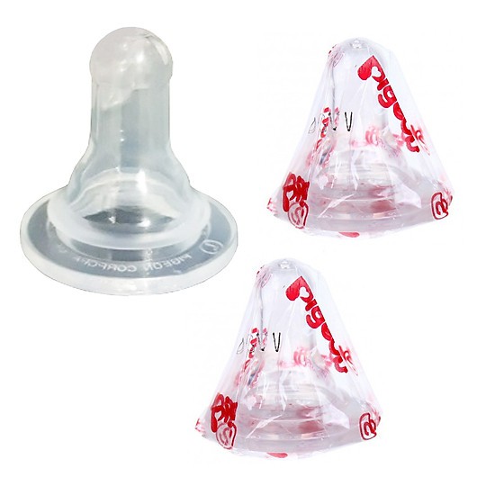 Núm Ty Silicon Bình Sữa Pigeon cổ hẹp đủ size S M L