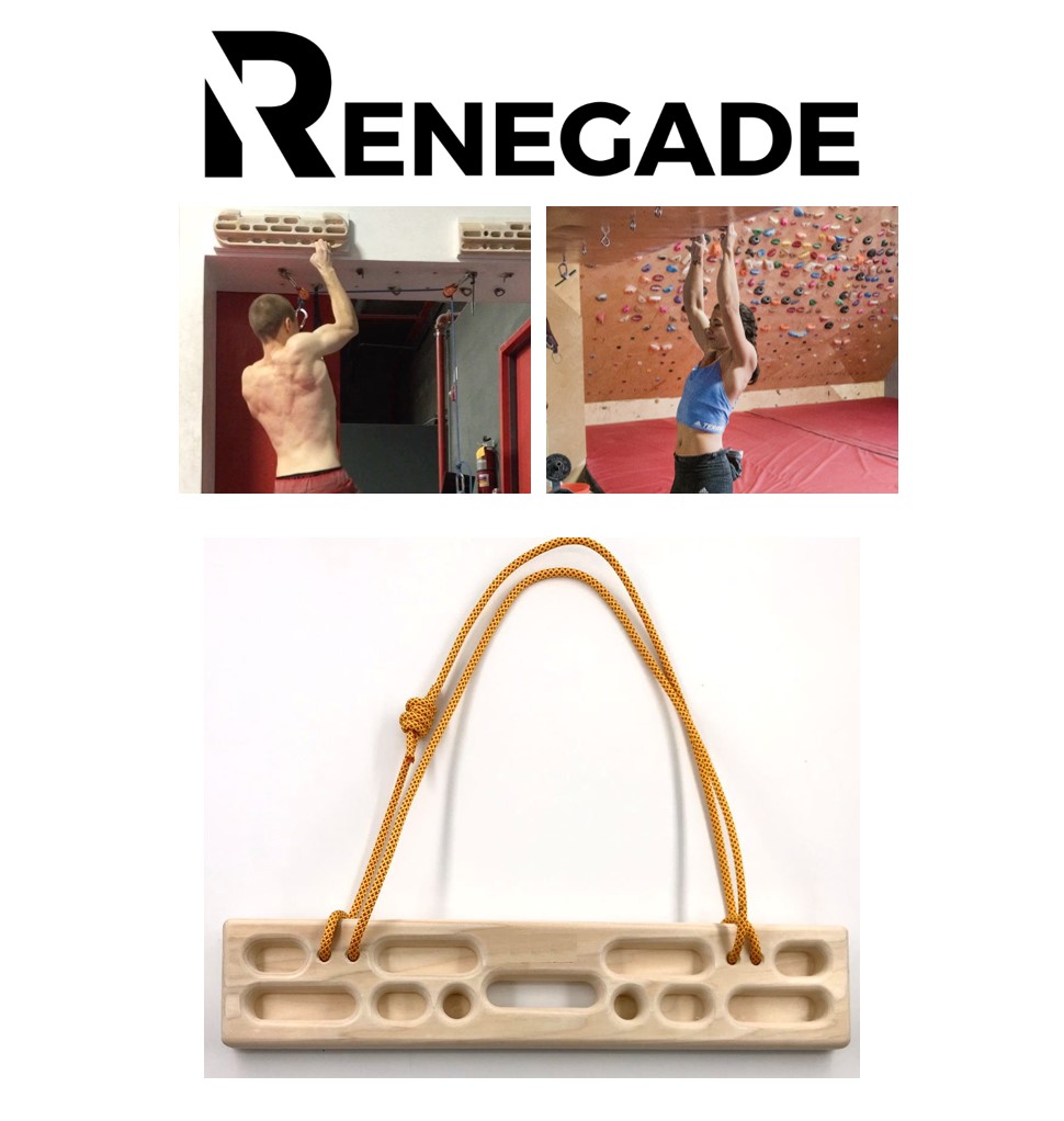 Renegade Hangboard with Professional Climbing Ropes and Wall Screws