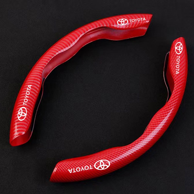 Toyota Carbon Fiber Steering Wheel Cover Anti Slip Car Steering Wheel Protector Cover For Toyota Agya Raize Calya Avanza Veloz Rush Kijiang Innova Yaris Corolla Cross RAV4 Vios