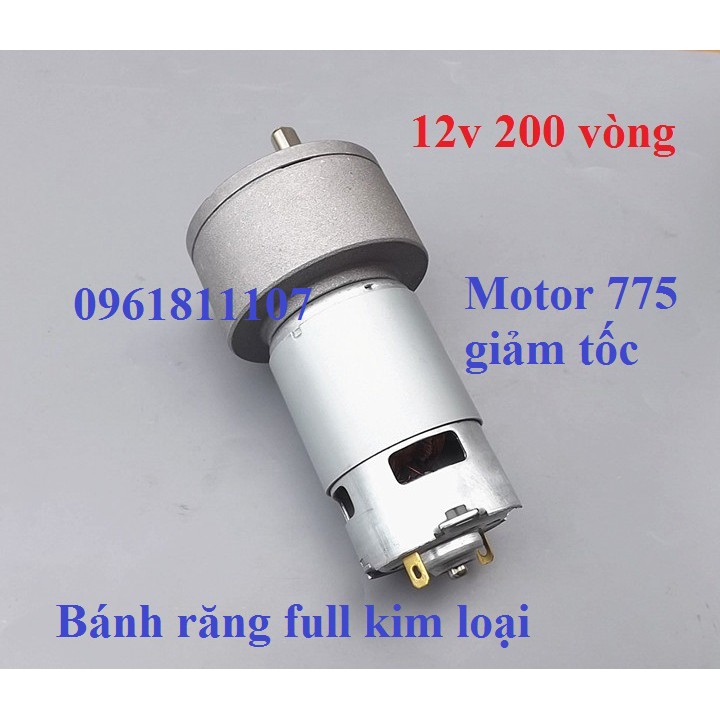 Motor giảm tốc 775 12v 240 vòng phút, động cơ giảm tốc 775 24v 480 vòng