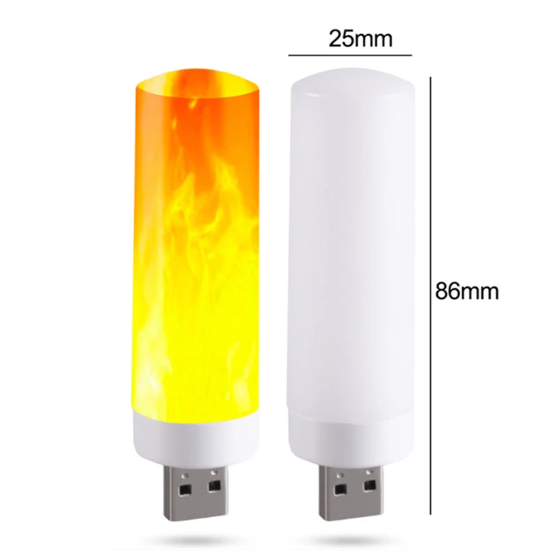 💖New Production💖 LED USB Flame Lamp Computer Mobile Power Charging Mini Portable Simulation Light
