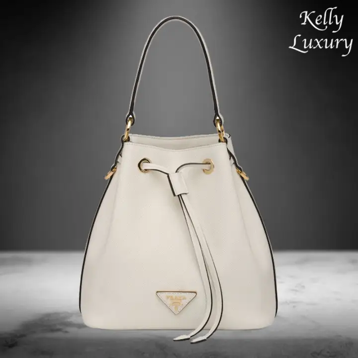 prada bucket bag white