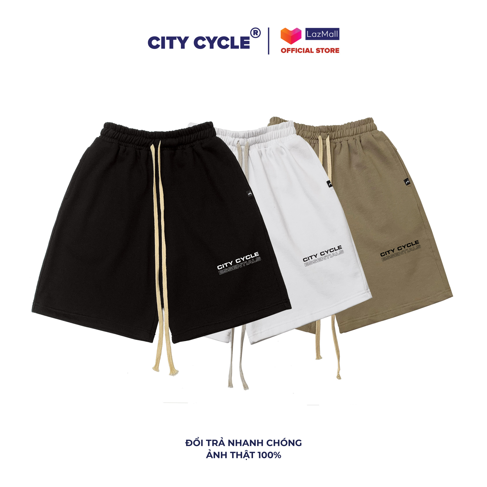 Quần short nỉ cotton Essentials quần đùi nam nữ Unisex City Cycle