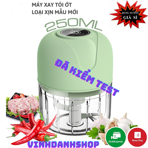 Máy xay tỏi ớt không dây chạy bẳng điện có dung tích 250ml (Mẫu mới) Công suất 23w chất liệu ABS thân thiện với môi trường .Máy xay mini cầm tay sạc điện xay gia vị chanh tỏi ớt sinh tố hoa quả ăn dặm cho bé