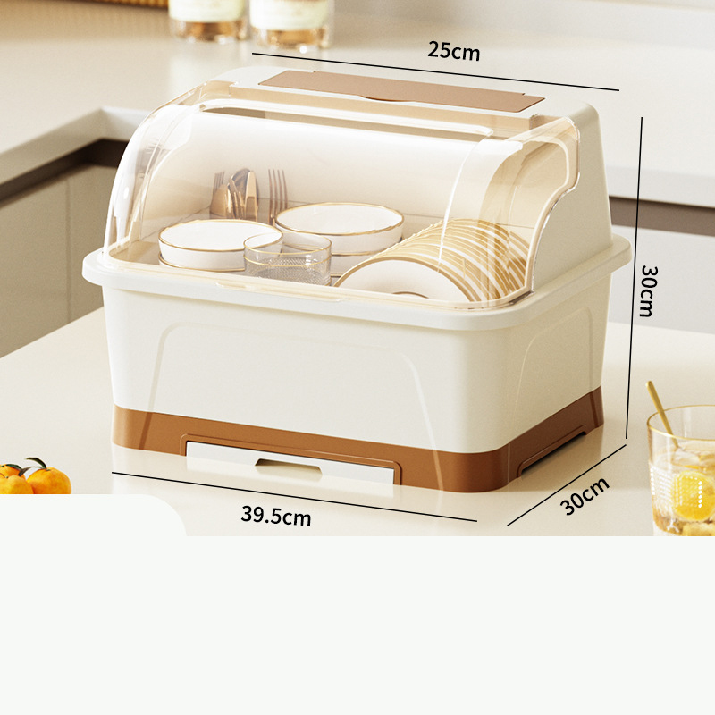 Bowls, chopsticks, storage box, kitchen, household, covered dormitories, dish storage rack, plastic cupboard, bowl box, simple，Plastic,and bowl rack that can be drained
