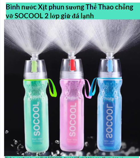 Water bottle sport spray mist 2 in 1 can spray mist cooling design Smart 1 spout to drink very convenient one faucet spray mist helps you feel cool and comfortable, your initiative to bring his country like to drink, safe clean