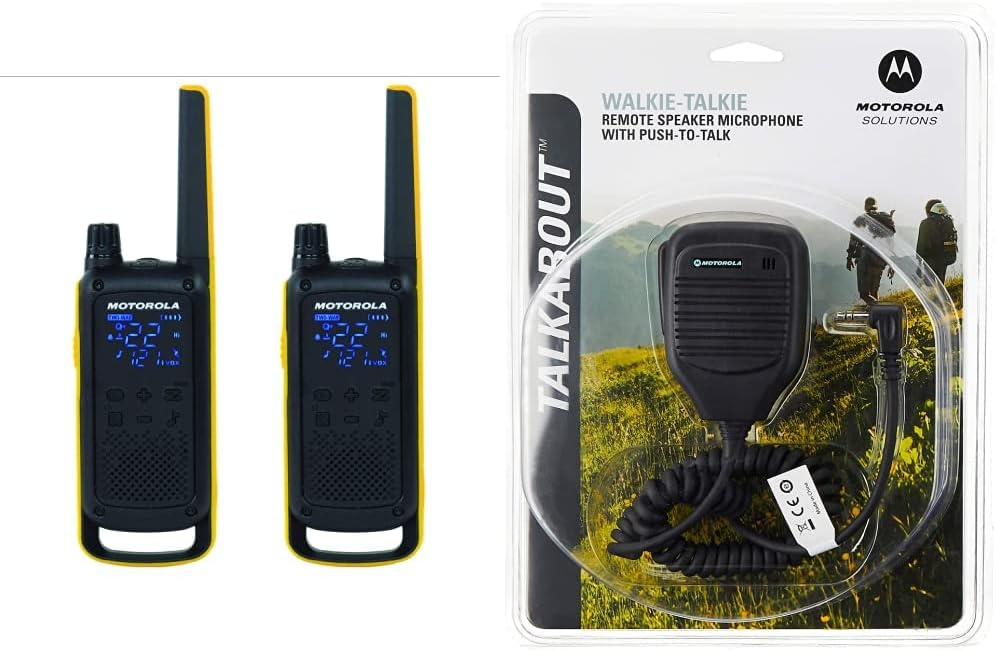 Motorola Solutions T470 Two-Way Radio Black W/Yellow Rechargeable Two Pack   Motorola 53724 Remote Speaker Microphone (Black) Lazada PH