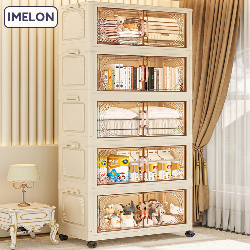 IMELON quả tặng miễn phí TOÀN CỬA HÀNG hộp nhựa tủ nhựa duy tân tủ nhựa duy tân Tủ gấp không lắp đặt, tủ nhựa gia dụng, tủ đựng đồ nhiều tầng, tủ đựng đồ ăn nhẹ, hộp đựng quần áo