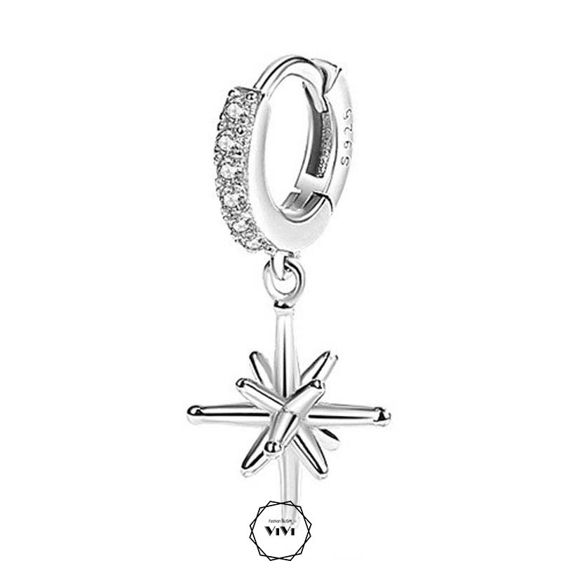 Bông tai bạc Ý kiểu tròn & sao chổi Ebis 2 – ViVi_Gift