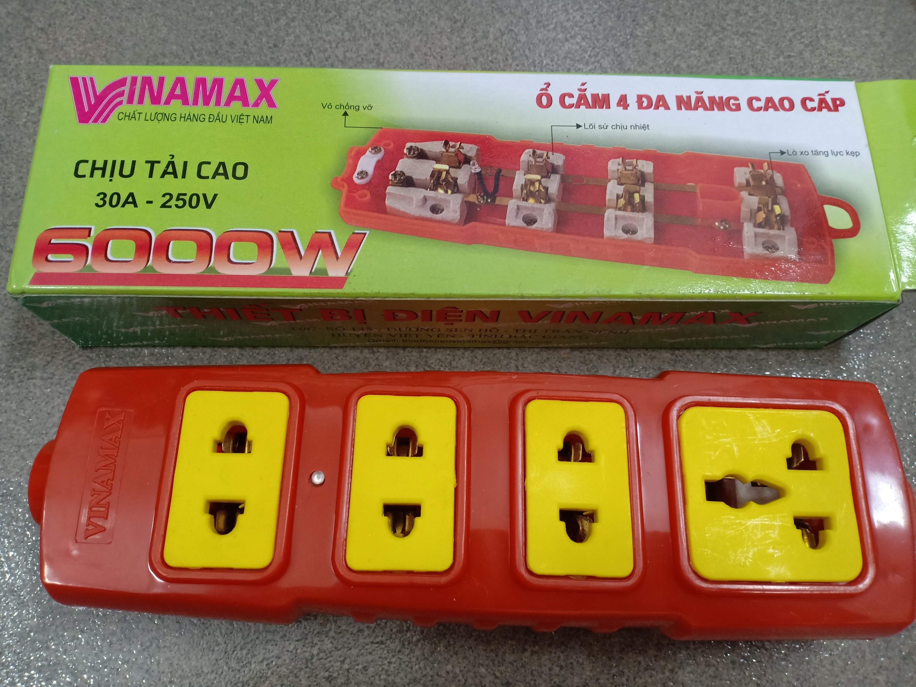 Ổ cắm điện siêu chịu tải lõi sứ 6000W