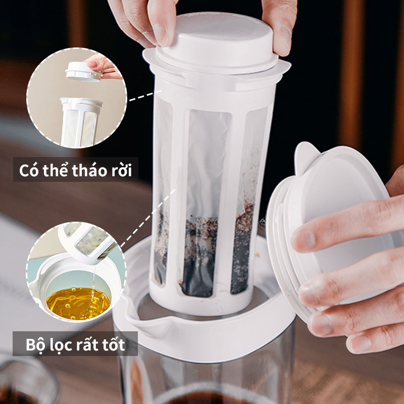 Bình pha cafe 1100ml Bình pha cà phê cold brew Bình pha cà phê Bình pha cafe lạnh Coffee maker