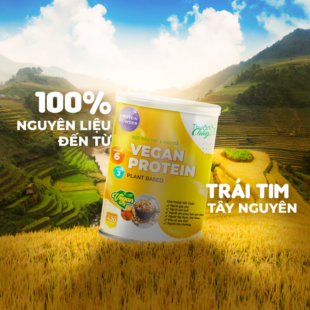 Vegan Protein Lon Thuần Chay Không Đậu Nành (420g)