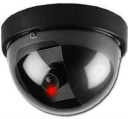 Dummy Monitor Camera CCTV Security w/ Flashing Red Light (Black Colour)