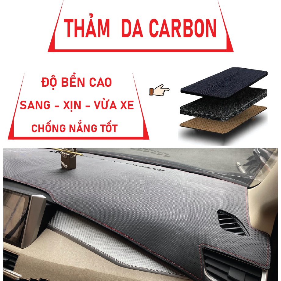 Thảm taplo xe honda brio 2018 2019 2020, thảm taplo che nắng da carbon, nhung cao cấp