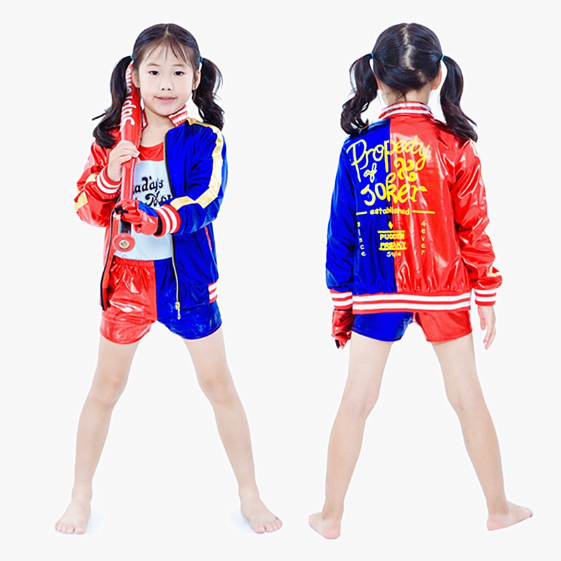 Carnaval crianças meninas harleen quinzel cosplay trajes coringa