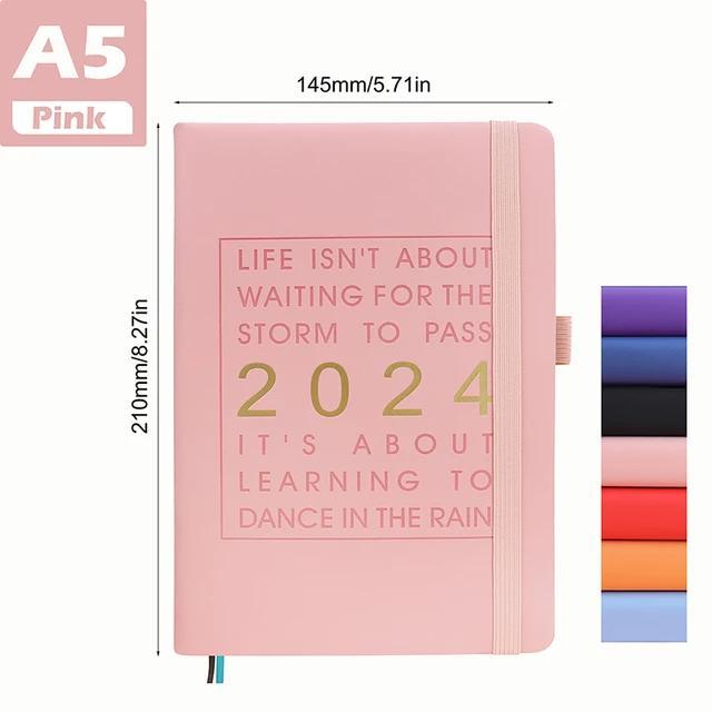 320Pages Agenda 2024 A5 Planner Notebooks Weekly Monthly Diary Journal Goal Habit Schedules School Office Supplies Kawaii Stationery