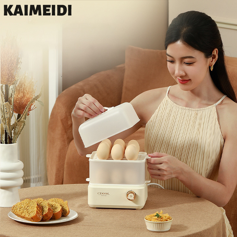 KAIMEIDI Household mini electric steamer multi-functional double-layer egg cooker automatic power-off breakfast machine