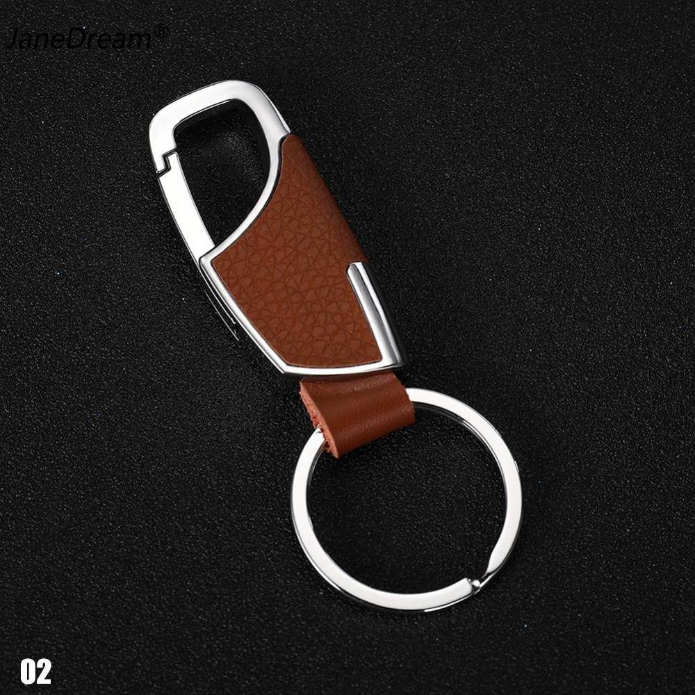 Janedream 1PC Car Metal Leather Waist Hanging Keyrings KeyChains Key Chains Rings Holder For Men Gift