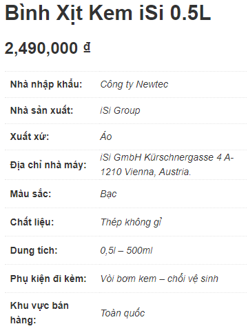 [Full box] Bình xịt kem ISI chính hãng (xả kho nghỉ bán - HCM)