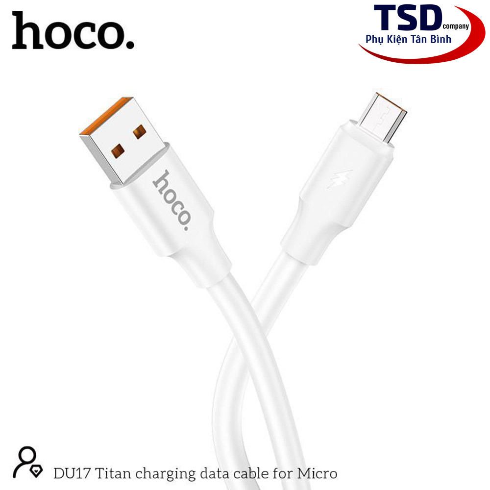 Cáp Sạc Nhanh Cổng Micro USB Hoco DU17 Chính Hãng Dài 1 Mét