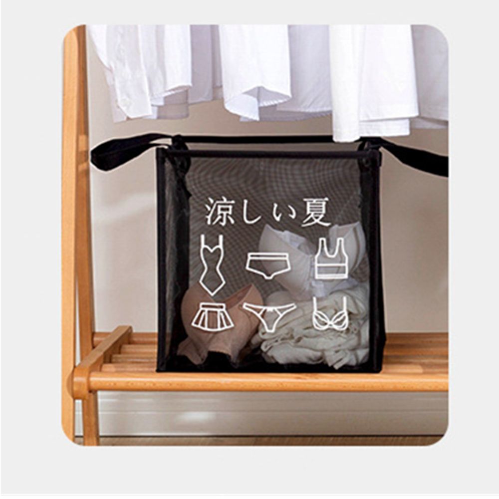 CHARDRUSHRU Household Double-Layer Washing Hamper Dirty Clothes Basket Foldable Laundry Basket Breathable Mesh Storage