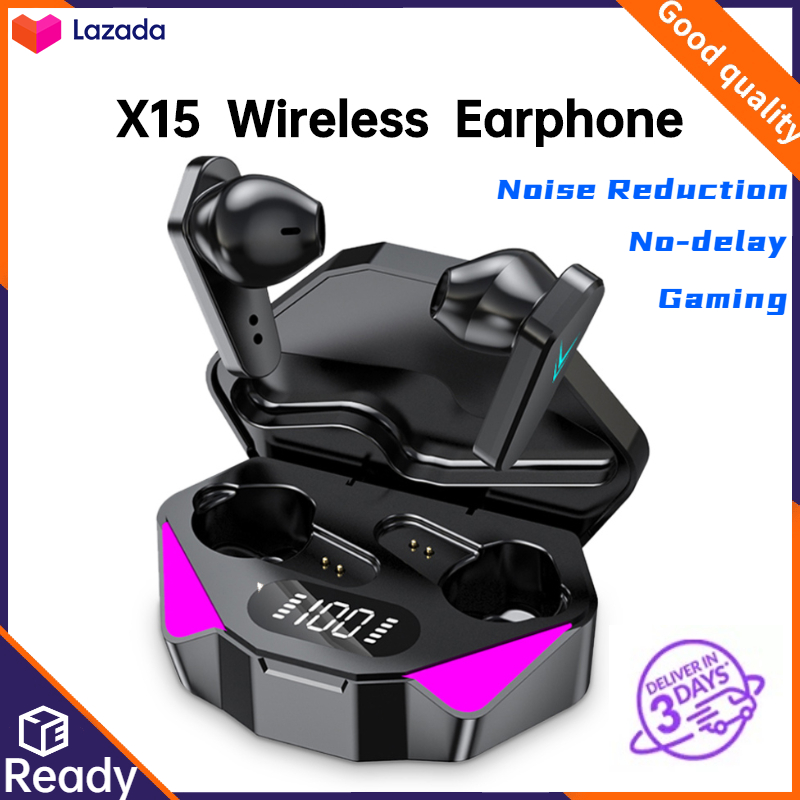 X15 Waterproof Wireless Bluetooth-compatible Earphone Sport Headphones, Noise Reduction Gaming Headset, No-delay In-ear Universal