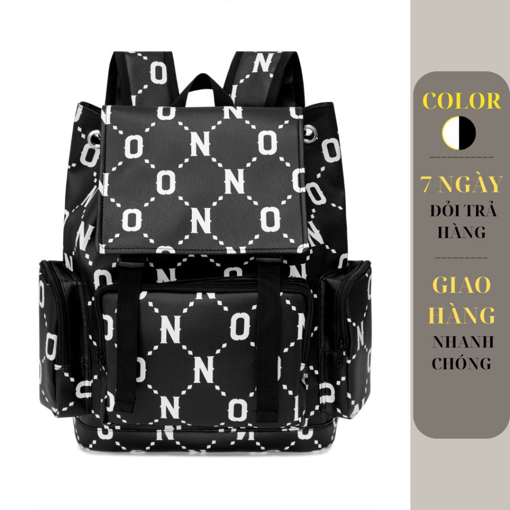 [VOUCHER 8%]Balo Da Backpack Unisex Chống Nước - Màu Đen