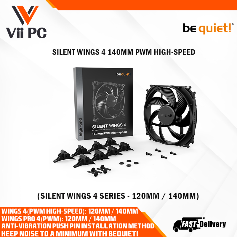 be quiet! Ventilateur PC Silent Wings PRO 4 120 mm PWM