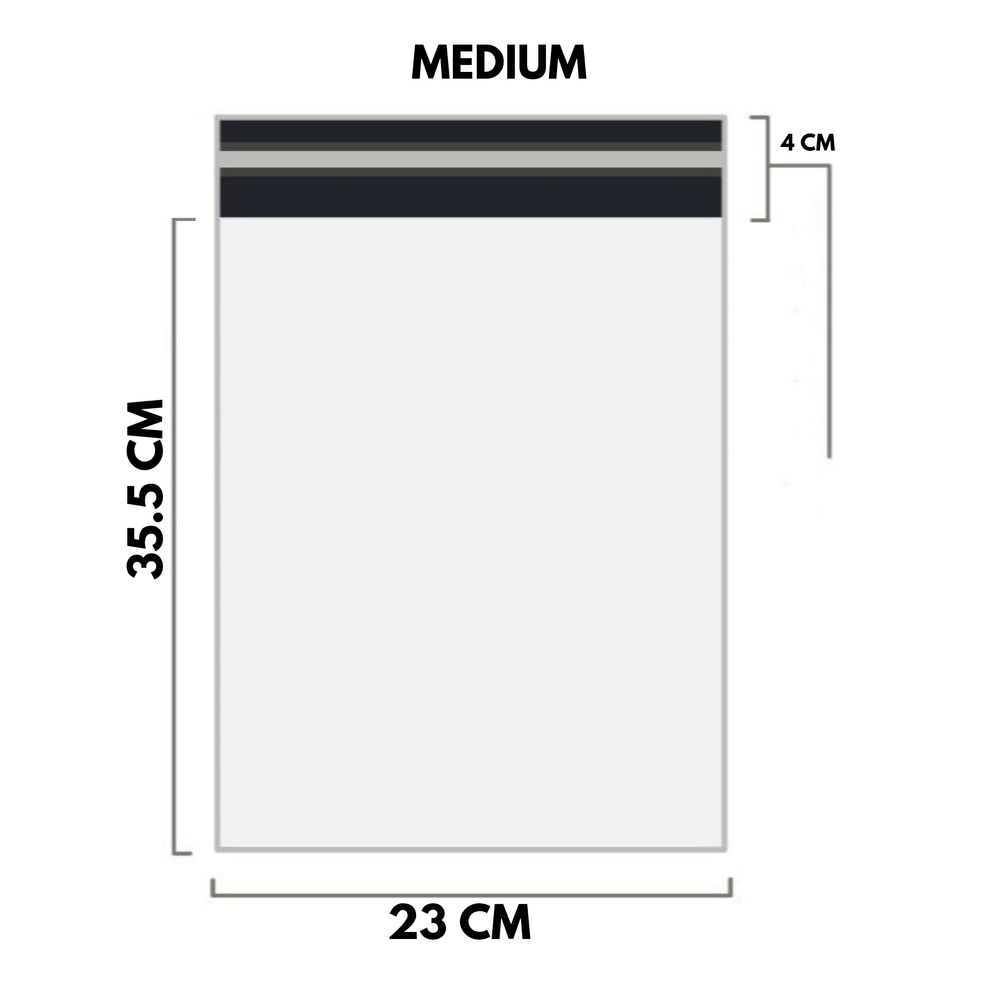 WHITE Shipping Bag Poly Mailer Flyers Upto 500 Bags [23cm x 35.5cm+4cm - MEDIUM] Courier Bags With Self-Seal Adhesive Strip Storage Daraz Bags Plastic Poly Envelope Mailer Bag Postal Safe Mailing Bags - 10 Bags, 25 Bags, 100 Bags, 500 Bags Available