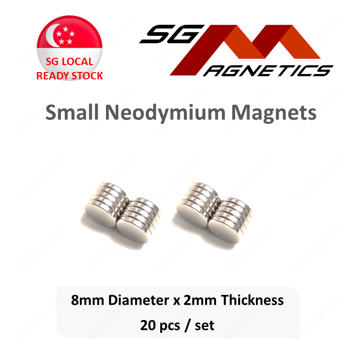 SG 8x2mm Small Neodymium Magnets - Disc Round Circular Neo Magnet 8x2 ...