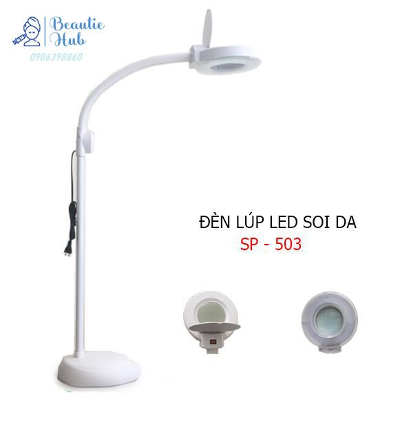 Đèn Lúp Led chân nặng xoay 360 độ ánh sáng mát dùng trong spa