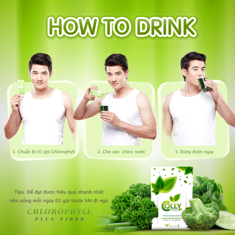Trà diệp lục detox Colly Chlorophyll ( Trà diệp lục hàng nhập khẩu từ Thailand)