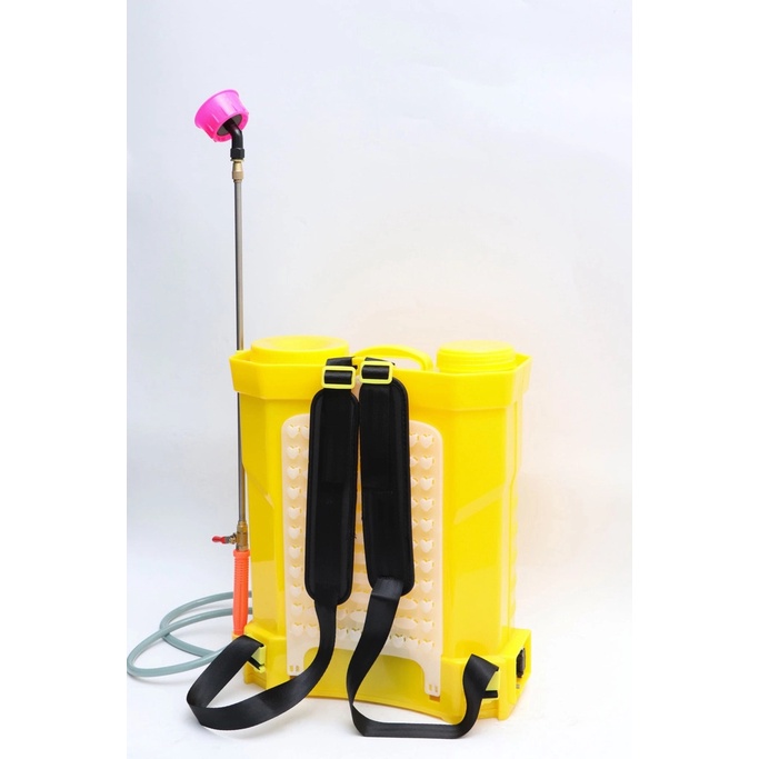 Bình xịt điện Cali 20 DP Vàng (20 lít, bơm đôi, Acquy lớn 12V-12AH)