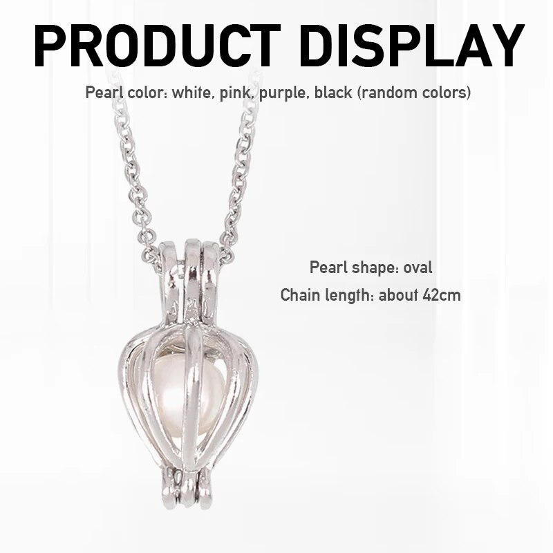 Fashion Popular Natural Oyster Wish Pearl Pendant Necklace Charm Necklace Gift Box Women Jewelry Gift Lucky DIY Gift Set Jewelry. 
